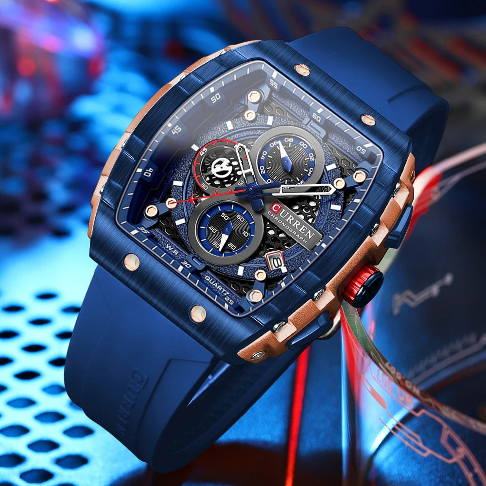 CURREN  8442 Men's Chronograph Watch-Bold Blue
