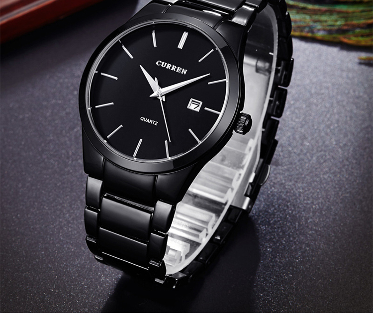 CURREN 8106 MENS QUARTZ WATCH -ALL BLACK