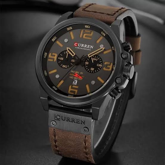 CURREN-8314 Waterproof Chronograph - Dark Leather Brown