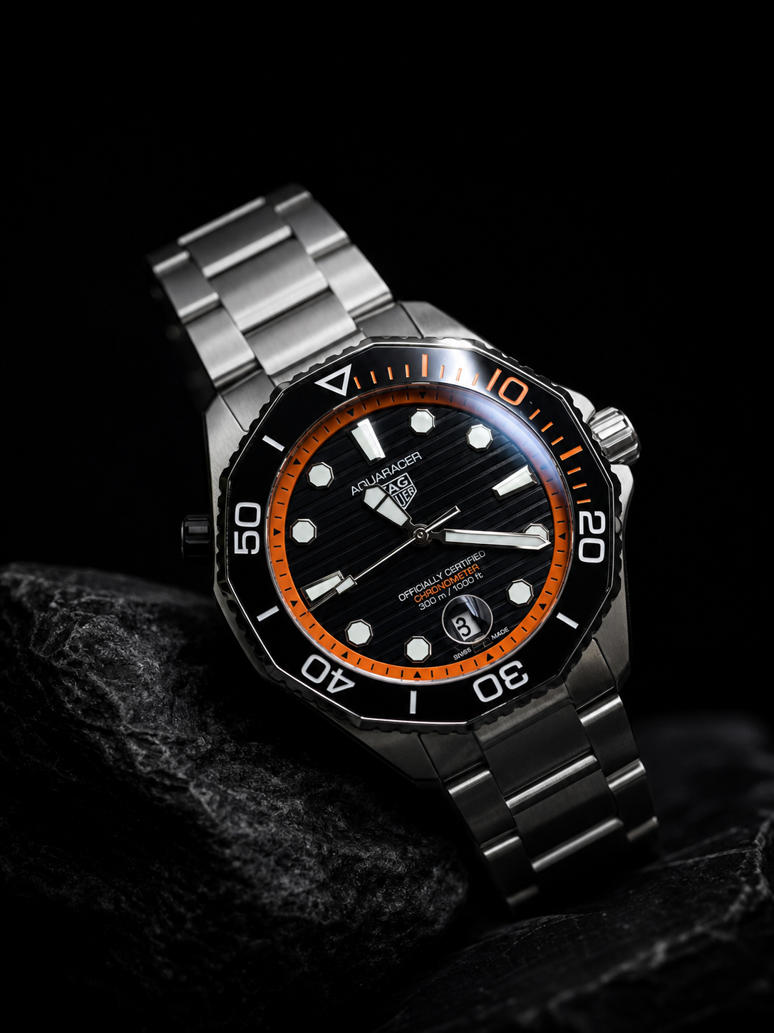 The Aquaracer — Orange Accent Professional Diver